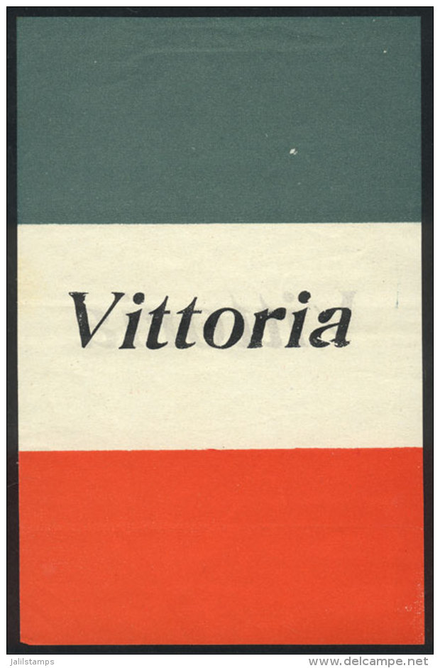 WORLD WAR I: Leaflet (115 X 180 Mm) With The Italian Flag And The Word "Vittoria", Interesting! - Non Classés