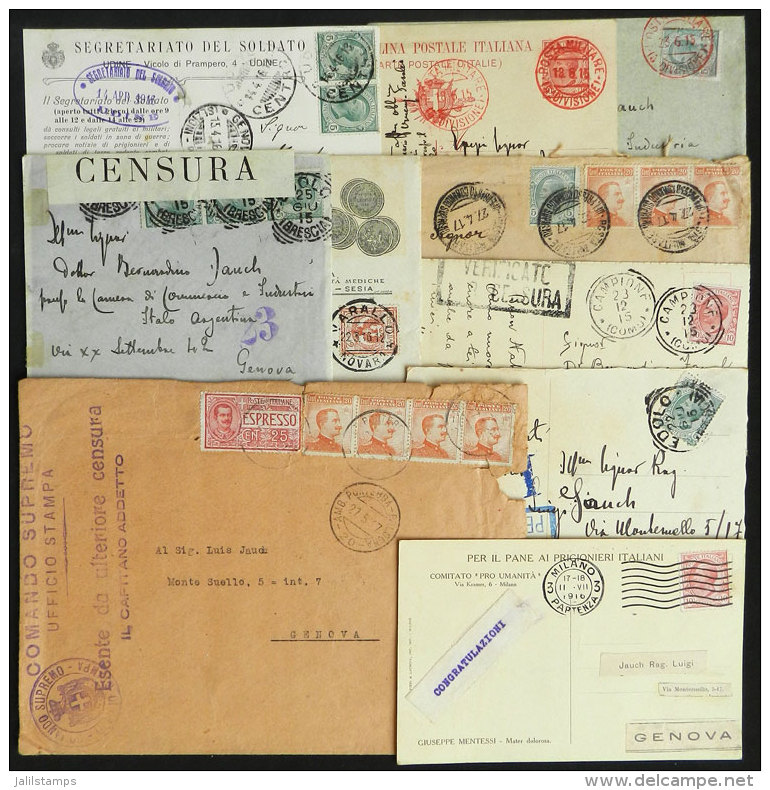 10 Covers And Cards Used Between 1915 And 1917, Almost All Of Fine To VF Quality, Including Nice Postcards With... - Non Classés