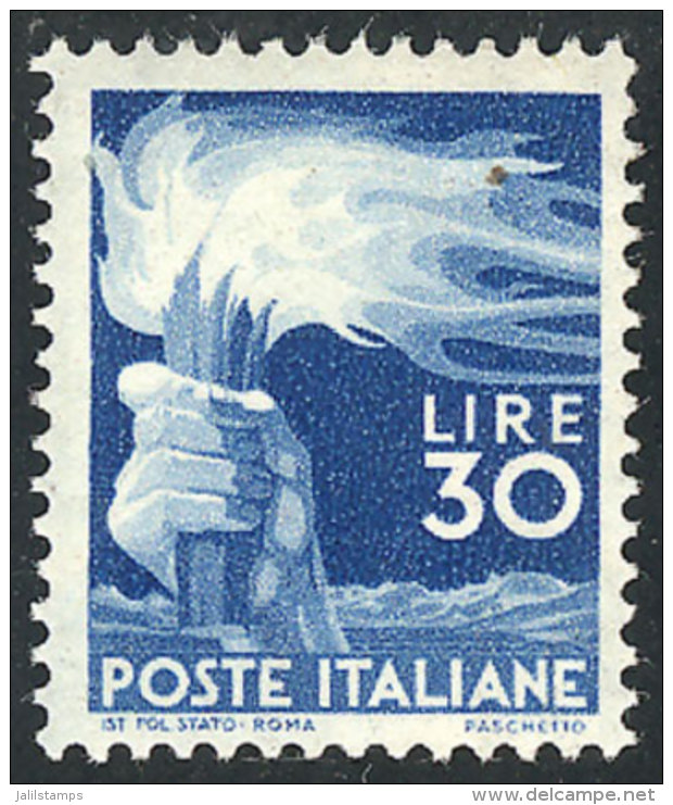 Yvert 501, 1945 Democratica 30L. Mint, Very Fine Quality, Catalog Value Euros 135. - Non Classés