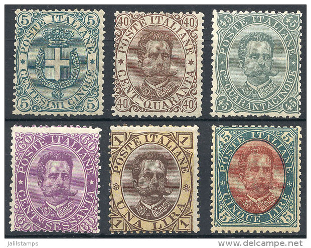 Yv.40/45, 1889 Coat Of Arms And Umberto I, Complete Set Of 6 Values, Mint Original Gum, Fine Quality, Low Start!... - Non Classés