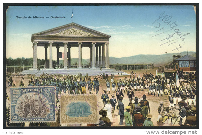 Maximum Card Of 31/JUL/1917, With View Of The  Temple Of Minerva And A Stamp With The Same View, Fine Quality, Very... - Guatemala