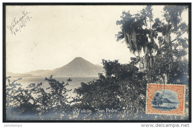 Postcard With View Of Lake Amatitl&aacute;n And San Pedro Volcano, Sent To Argentina On 31/JA/1917, Franked On The... - Guatemala