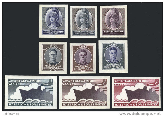 9 Proofs Of Cinderellas Or Stamps Printed By Waterlow &amp; Sons Ltd., Circa 1940, MNH, VF Quality! - Cinderellas