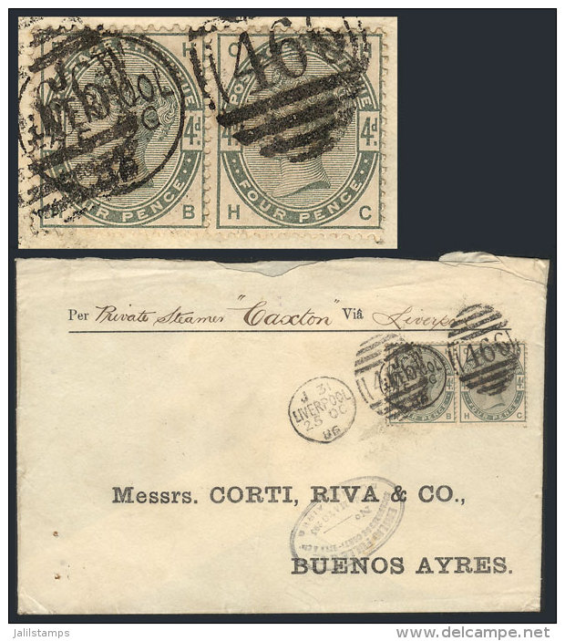 25/OCT/1886 LIVERPOOL - Buenos Aires: Cover Franked By Pair Sc.103, Duplex Cancel And Buenos Aires Arrival... - Autres & Non Classés