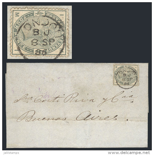 8/SEP/1886 LONDON - Buenos Aires: Folded Cover Franked By Sc.103 With Datestamp, On Reverse It Bears Two Buenos... - Autres & Non Classés