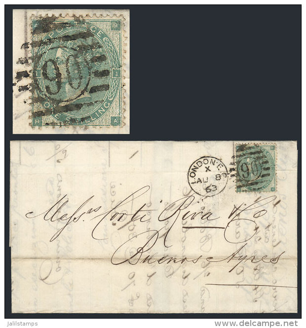 7/JUL/1863 LONDON - Buenos Aires: Entire Letter Franked By Sc.42a Plate 1, Duplex Cancel, With Crease Affecting The... - Autres & Non Classés