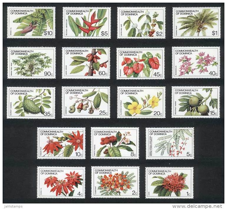 Yvert 694/711, Flowers, Complete Set Of 18 Values, Excellent Quality! - Dominique (...-1978)