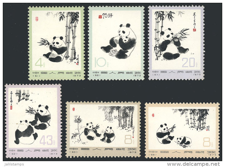 Sc.1108/1113, 1973 Giant Panda, Cmpl. Set Of 6 Values, MNH, Very Fine Quality, Catalog Value US$230 - Andere & Zonder Classificatie