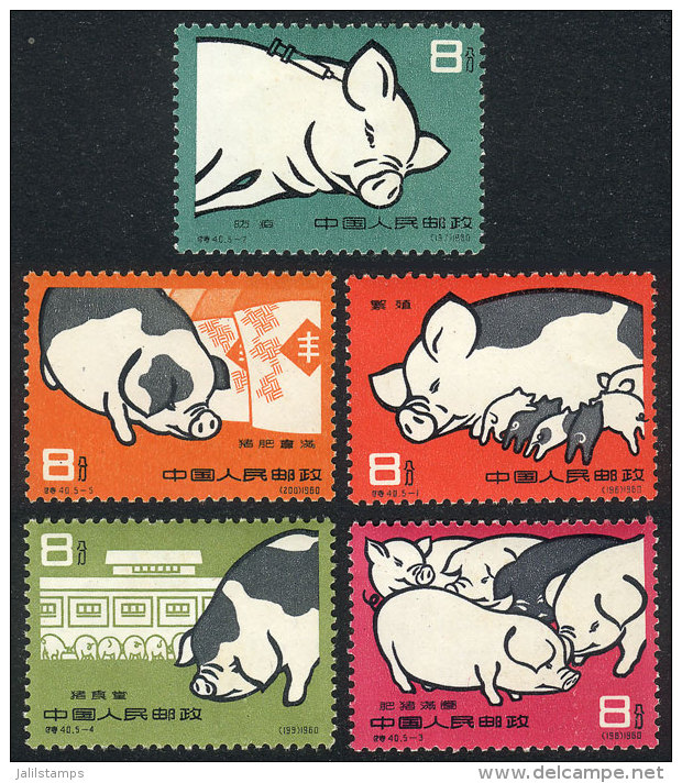 Sc.518/521, 1960 Pigs, Compl. Set Of 5 Values, Mint With Toned/oxidized Gum (can Be Washed Off), Catalog Value... - Autres & Non Classés