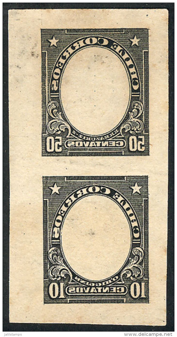 Yvert 120 + 133, 1915/27 50c. Err&aacute;zuriz + 10c. O&acute;Higgins, Multiple Die Proof Of The Frames, Printed In... - Chili