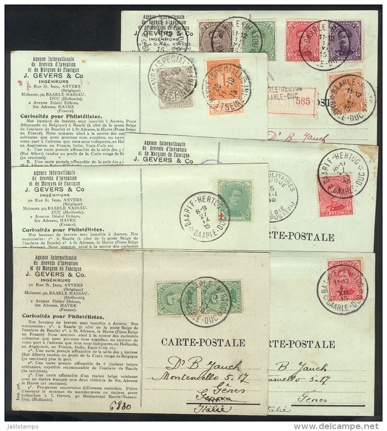 6 Interesting Cards Sent To Italy In 1915/6, With Handsome Postages And Postal Marks (also One With Mixed... - Autres & Non Classés