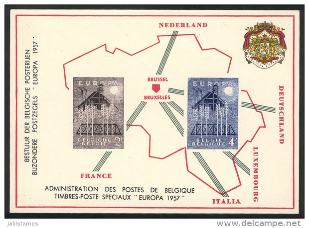 Sc.512/3, 1957 Topic Europa, The Set Printed On A Commemorative Sheet, Excellent Quality! - Autres & Non Classés