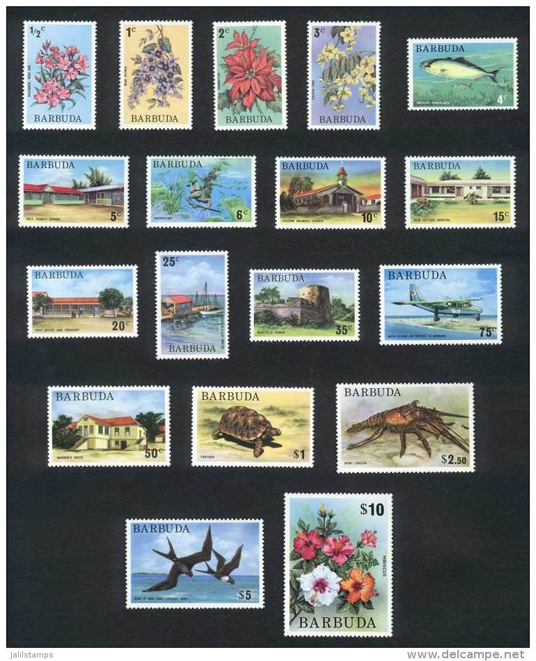 Yvert 191/207 + 223, Birds, Fauna, Flowers, Etc., Complete Set, Excellent Quality! - Barbuda (...-1981)