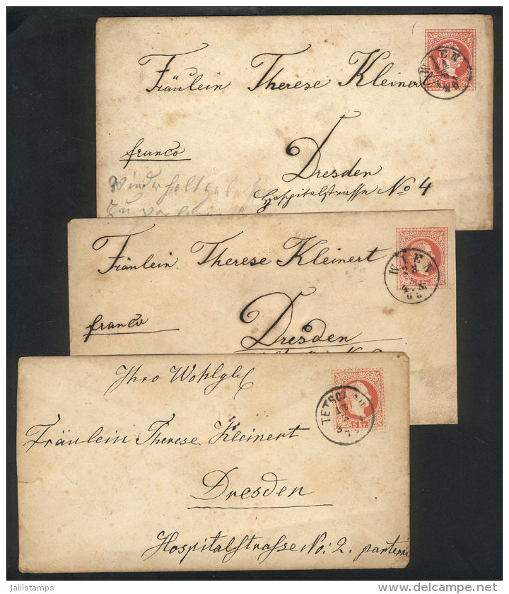3 Stationery Envelopes Used Between 1868 And 1875, Interesting Postmarks! - Autres & Non Classés