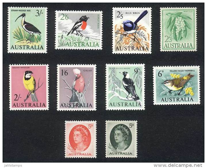 Yvert 290/8, Birds And Flowers, Complete Set Of 10 Values, Excellent Quality! - Autres & Non Classés