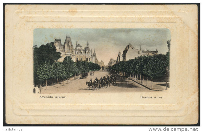 Buenos Aires: Alvear Avenue &amp; Soldiers On Horses, Ed. A. Cantiello, Circa 1900, Rare! - Argentina