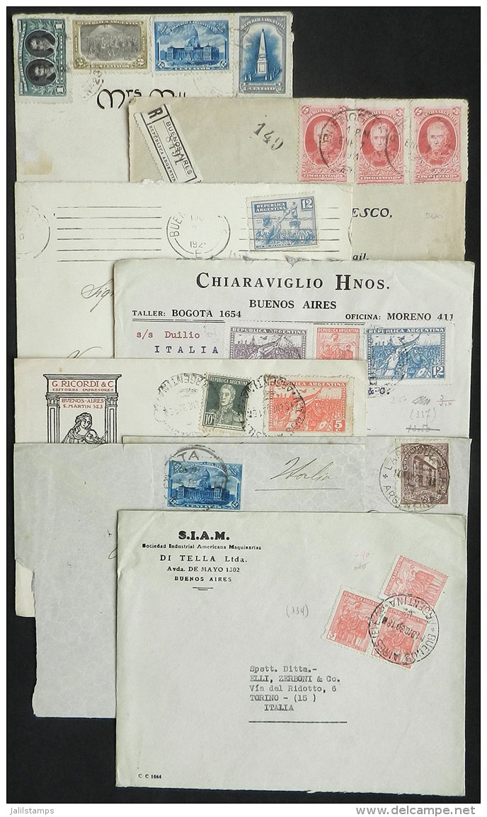 8 Covers Posted Between 1910 And 1930 (most To Europe) With Nice And Varied Postages, Very Nice Group! - Autres & Non Classés