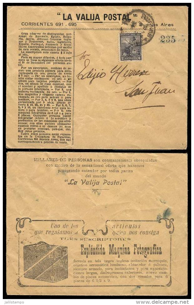 Cover With Advertising On Front And Reverse: "La Valija Postal" (journal) And Photographic Cameras, Franked With... - Autres & Non Classés