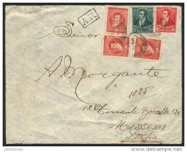 Registered Cover Franked By GJ.176 + 178 + 179 X3, Sent With AR From B.Aires To Italy On 11/JUN/1897, VF! - Autres & Non Classés