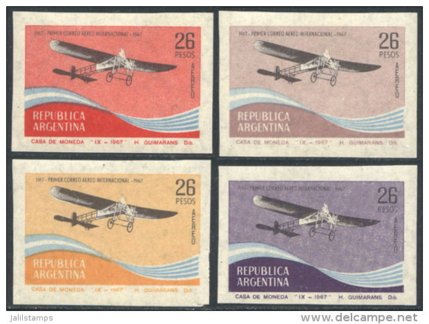 GJ.1418, 1967 First Airmail (airplane), PROOFS Printed On The Paper Used For The Issue (with Gum And Watermarked),... - Luftpost