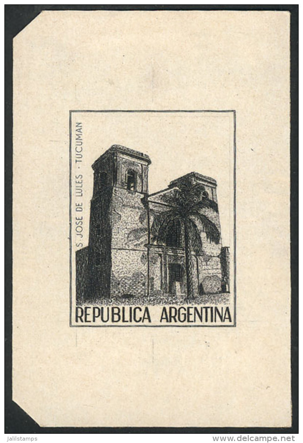 DIE ESSAY Of An UNISSUED Design For The Issue Printed In 1982 "Churches In North-West Argentina",  View Of The... - Autres & Non Classés