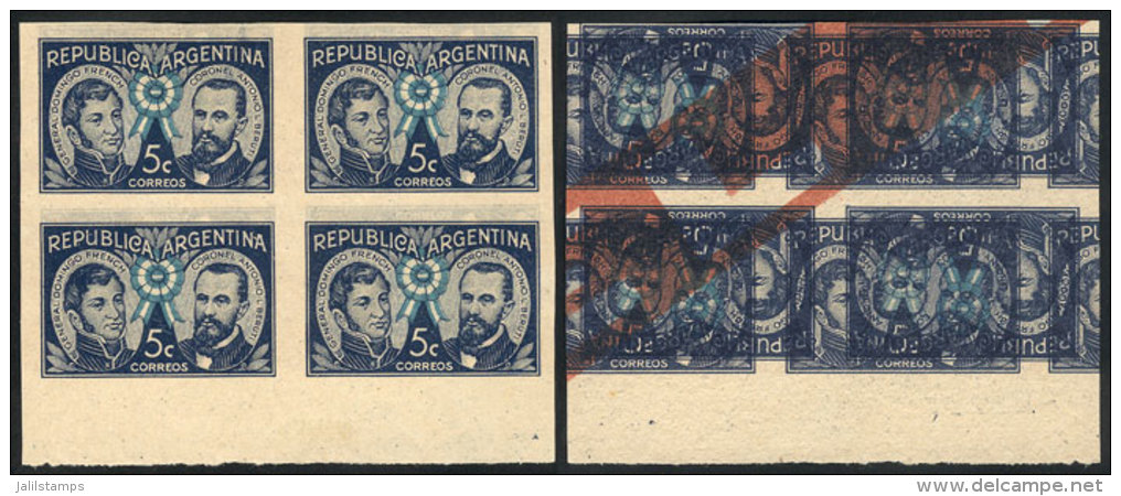 GJ.850, 1941 Cockade (French And Berutti), PROOF In The Adopted Color, Imperforate Block Of 4 Printed On Special... - Autres & Non Classés