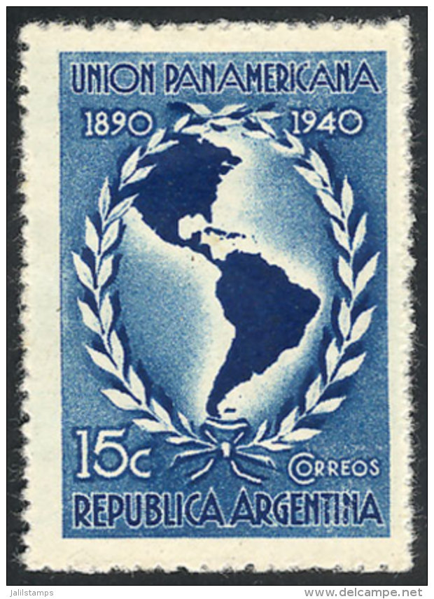 GJ.839, 1940 Panamerican Union 50 Years, PROOF In Steel Blue, PERFORATION 13 X 13&frac12;, Printed On Opaque White... - Autres & Non Classés