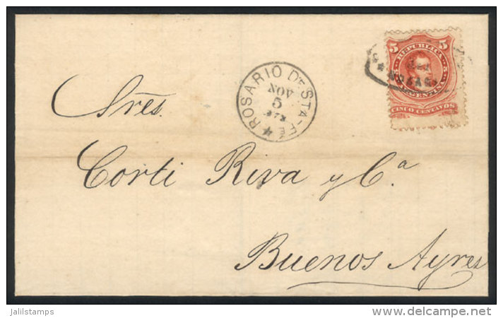 GJ.38, Tied On Folded Cover By Double Ellipse "Admon De C. De Rosario" Cancel Along Datestamp Of  5/NOV/1872,... - Autres & Non Classés