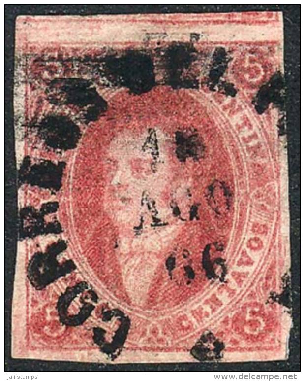 GJ.32, 7th Printing Imperforate, PARAN&Aacute; Cancel With ERROR In The Year: 1866 Instead Of 1867!!, With Minor... - Oblitérés