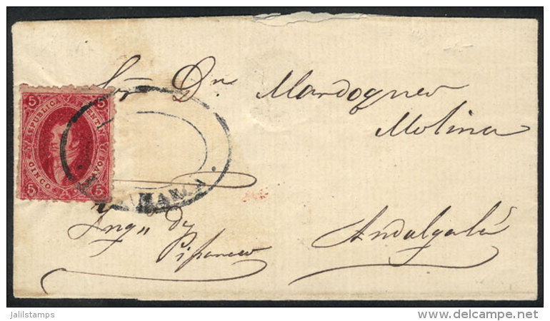 GJ.26A, 5th Printing, Cerise-carmine, Lightly Parchment-like Paper, Fantastic Example Franking A Folded Cover To... - Lettres & Documents