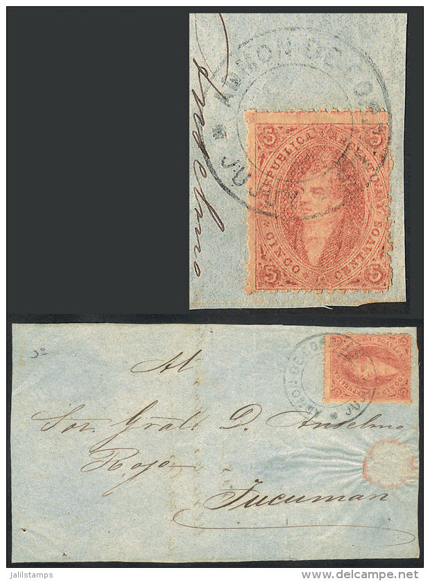 GJ.20d, Beautiful Example Of 3rd Printing With Vertically DIRTY PLATE Variety, On A Front Of Folded Cover Cancelled... - Lettres & Documents