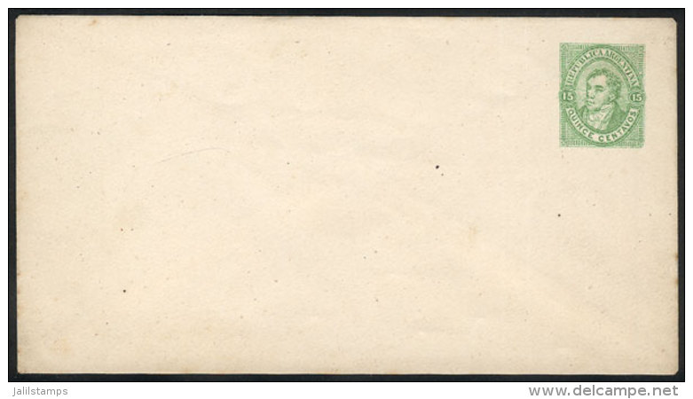 PROOF Of A 15c. Yellow-green Stationery Envelope, Printed By R. Lange, Not Adopted, Unlisted, Excellent Quality And... - Neufs