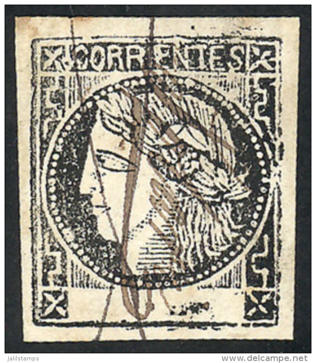 GJ.18, 1879 Revenue Stamp Printed In Black On White Paper, Type 4, Used, With Signature Of The General Treasurer... - Corrientes (1856-1880)