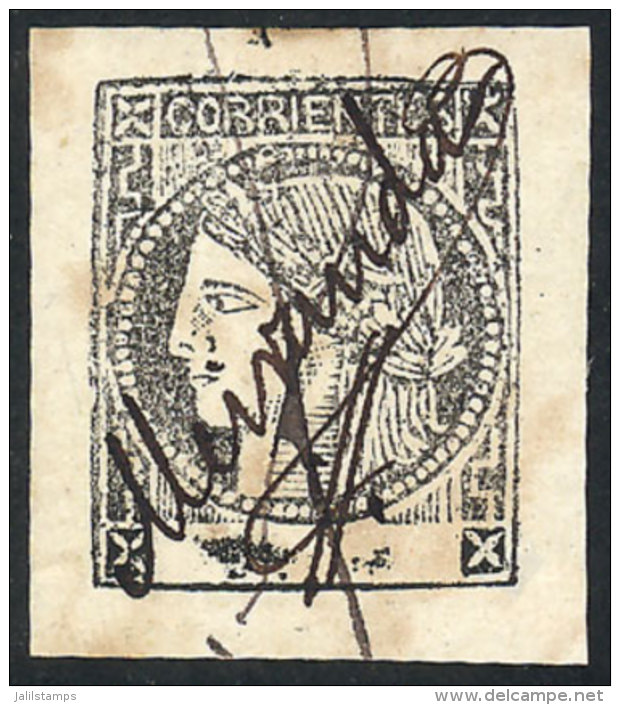 GJ.18, 1879 Revenue Stamp Printed In Black On White Paper, Type 2, Used, With Signature Of The Finance Minister... - Corrientes (1856-1880)