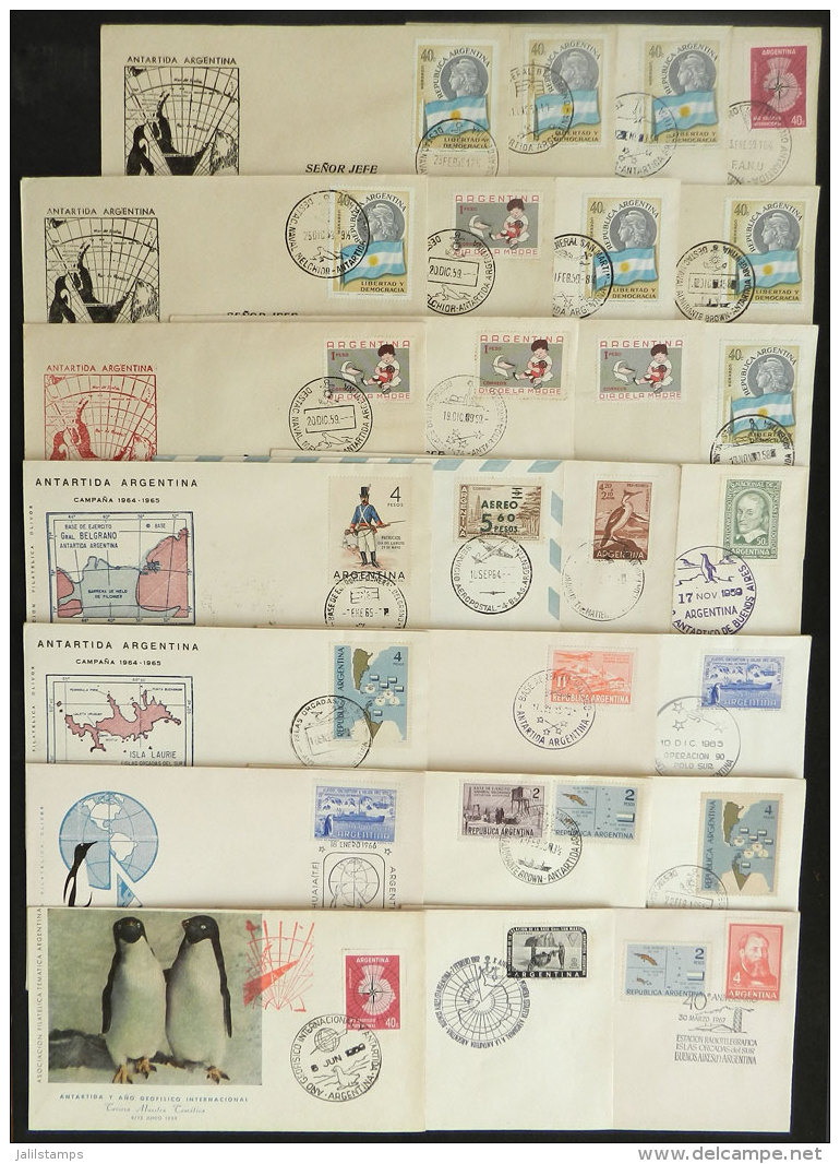 25 Covers Of The Years 1959 To 1965 With Postmarks Of Antarctic Stations Of Related To Topic Antarctica, VF... - Autres & Non Classés