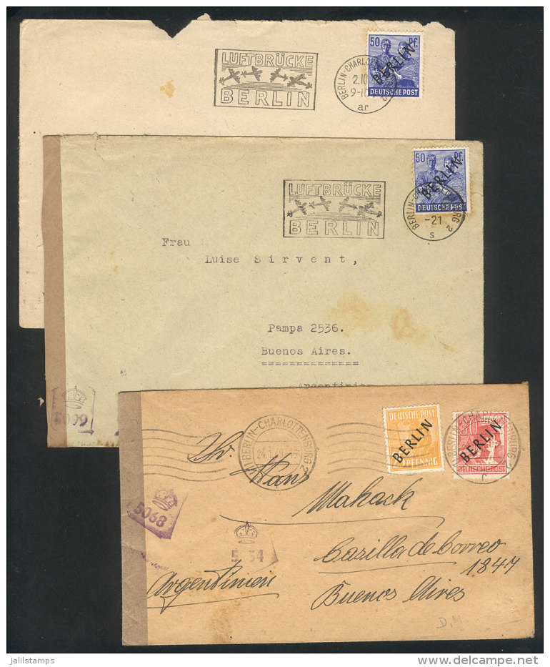 3 Covers Sent To Argentina In 1948/9 With Nice Postages And Cancels, 2 Censored And Of Fine Quality, The Other One... - Autres & Non Classés