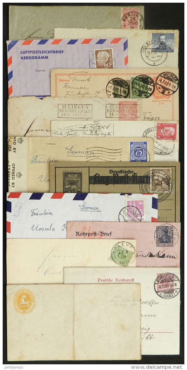27 Covers, Cover Fronts, Cards, Etc. Used In Varied Periods, Interesting Postages And Cancels, Mixed Quality (from... - Andere & Zonder Classificatie