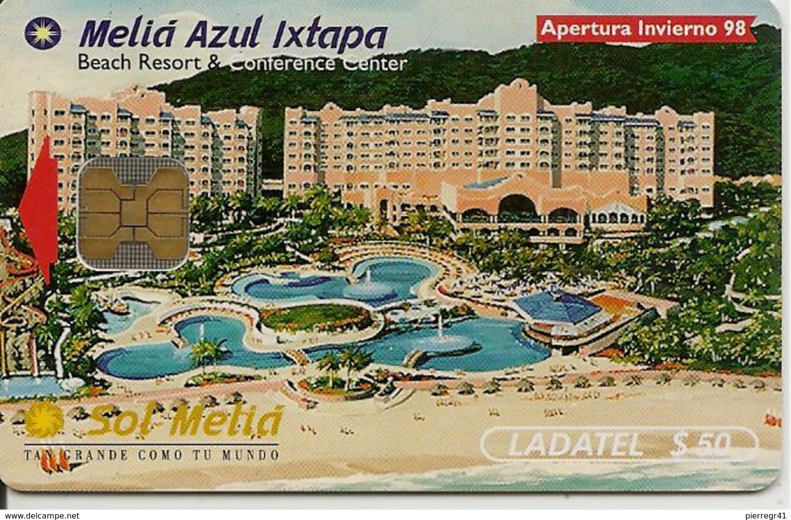 CARTE-PUCE-MEXIQUE-OB2--50 $-1998-MELIA AZUL IXTAPA-HOTEL-TBE - Mexique