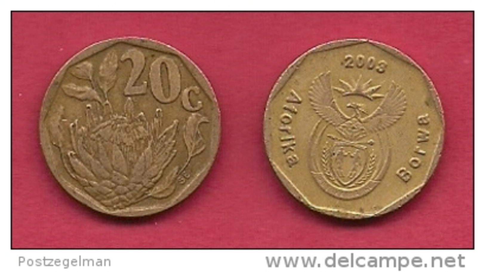 SOUTH AFRICA, 2003, 3 Off Nicely Used Coins 20 Cent C2099 - Zuid-Afrika