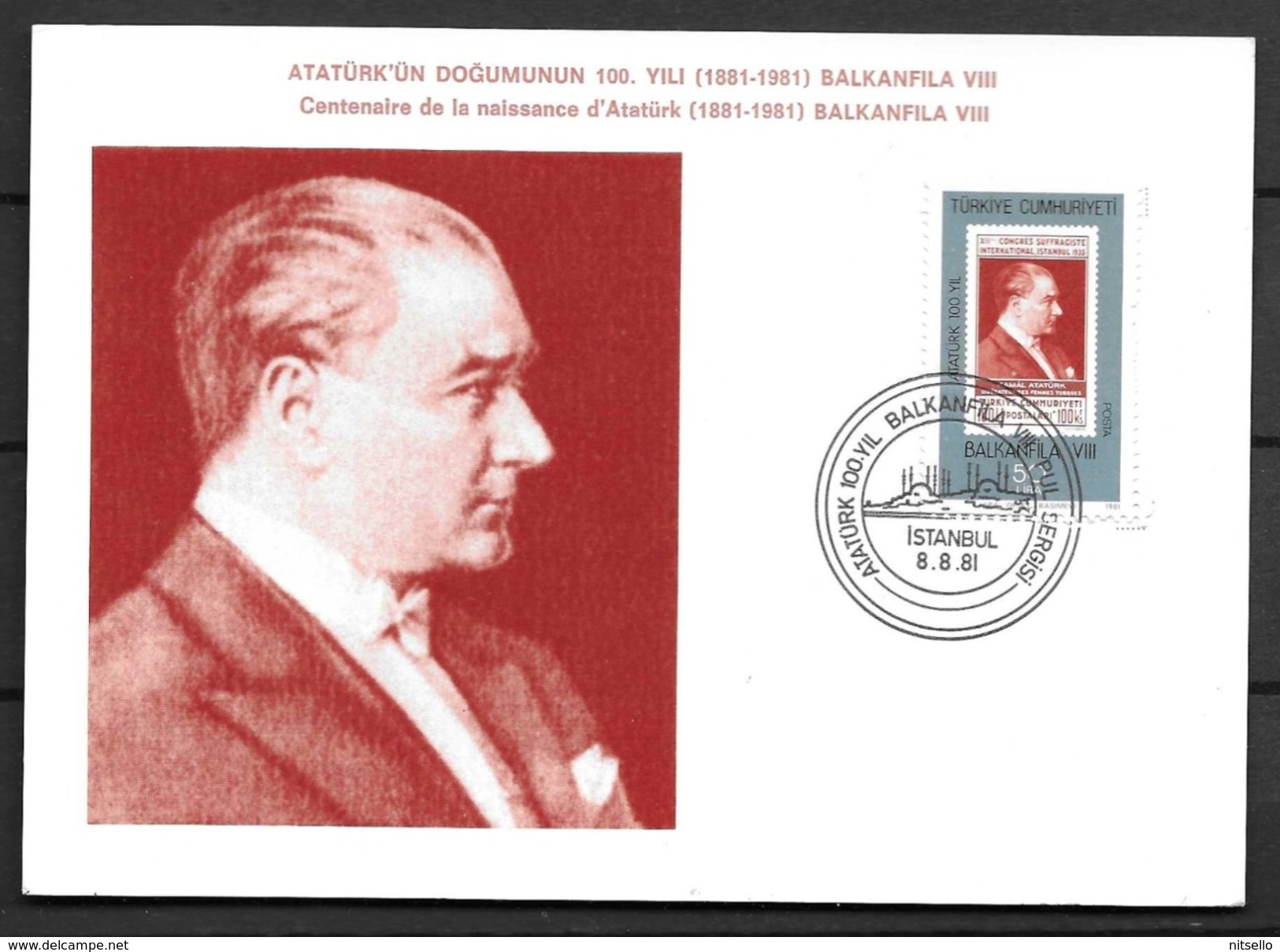 SOBRES EUROPA /// TURQUIA - FDC 1981 - Lettres & Documents
