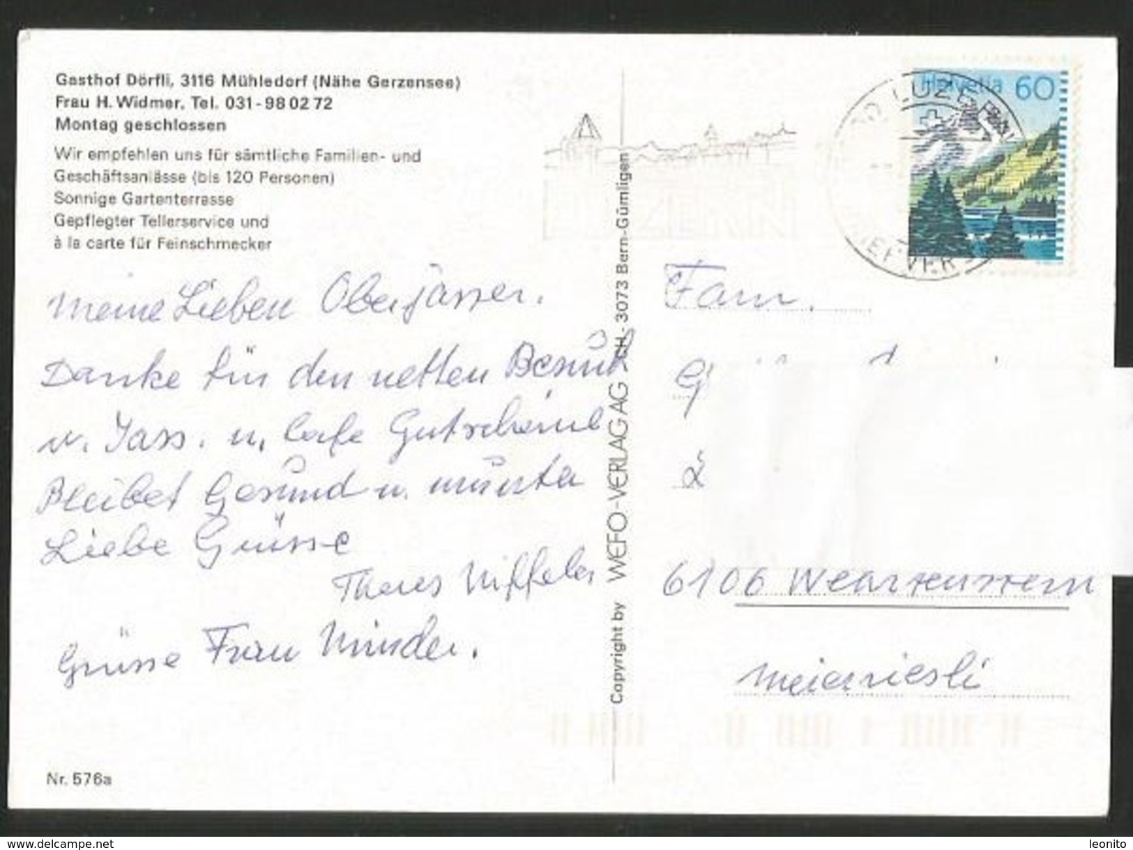 MÜHLEDORF BE Gerzensee Kirchdorf Gasthof DÖRFLI 1993 - Gerzensee