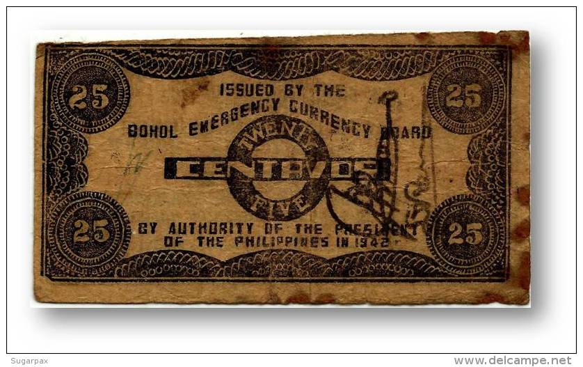 Philippines - 25 Centavos - 1942 - Pick S 132.f  - BOHOL Emergency Currency Board - Philippines