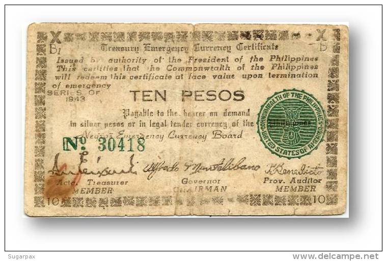 Philippines - 10 Pesos - 1943 - Pick S 663.a  - NEGROS Emergency Currency Board - Philippinen