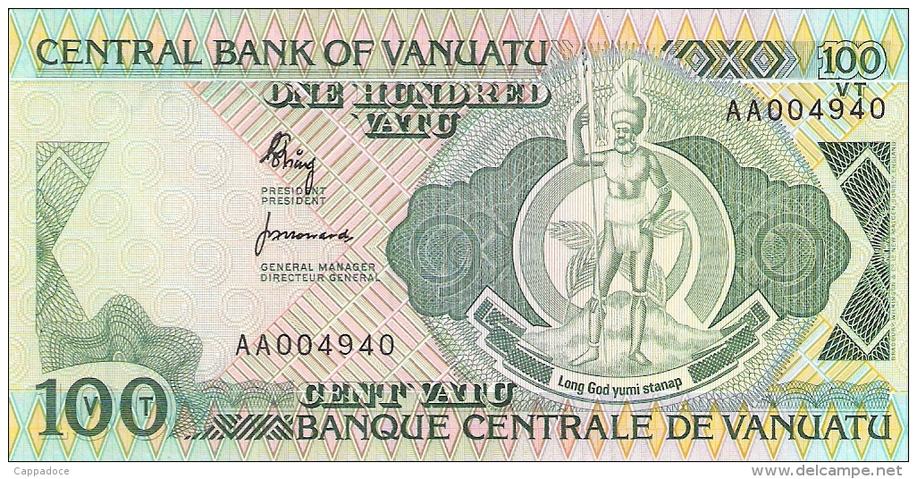 VANUATU   100 Vatu   ND (1982)   Sign.1   P. 1a   UNC - Vanuatu