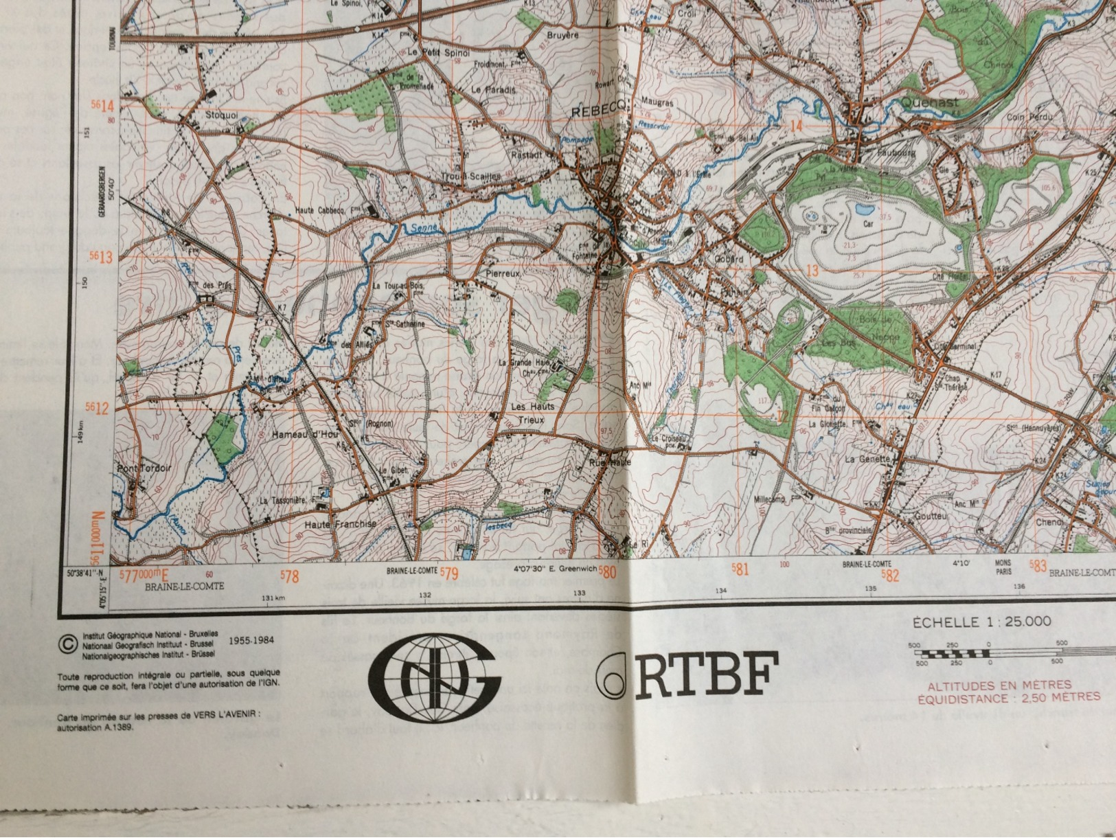 STAFKAART / CARTE D'ETAT MAJOR REBECQ - ITTRE 39/1-2 - 1/25.000 M834 - 1984 - Topographical Maps