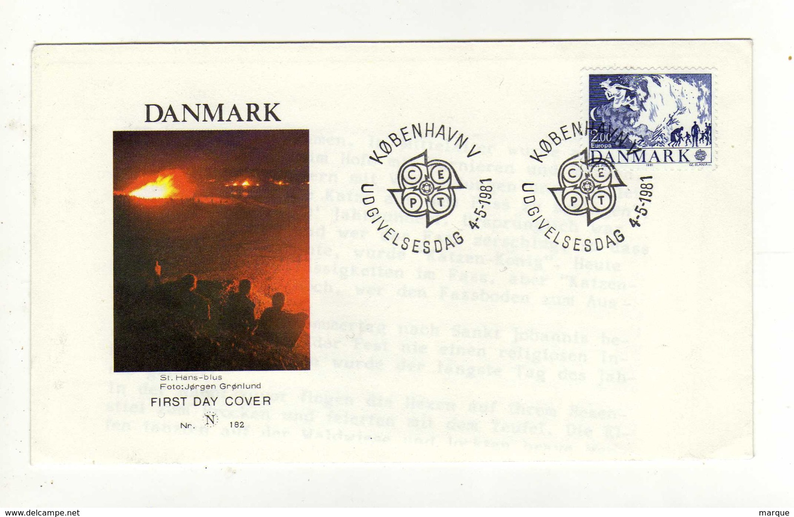 Enveloppe DANMARK DANEMARK 1er Jour Oblitération KOBENHAVN V 04/05/1991 - FDC