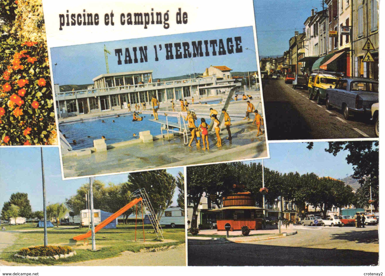 26 Tain L´Hermitage Vers Valence N°39210 Piscine Plongeoir Et Camping Peugeot 404 Citroën 2CV Camionnette Opel - Valence