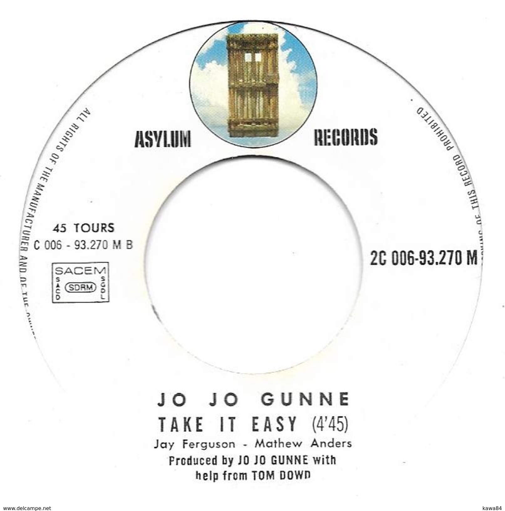 SP 45 RPM (7")  Jo Jo Gunne  "  Run Run Run   " - Rock