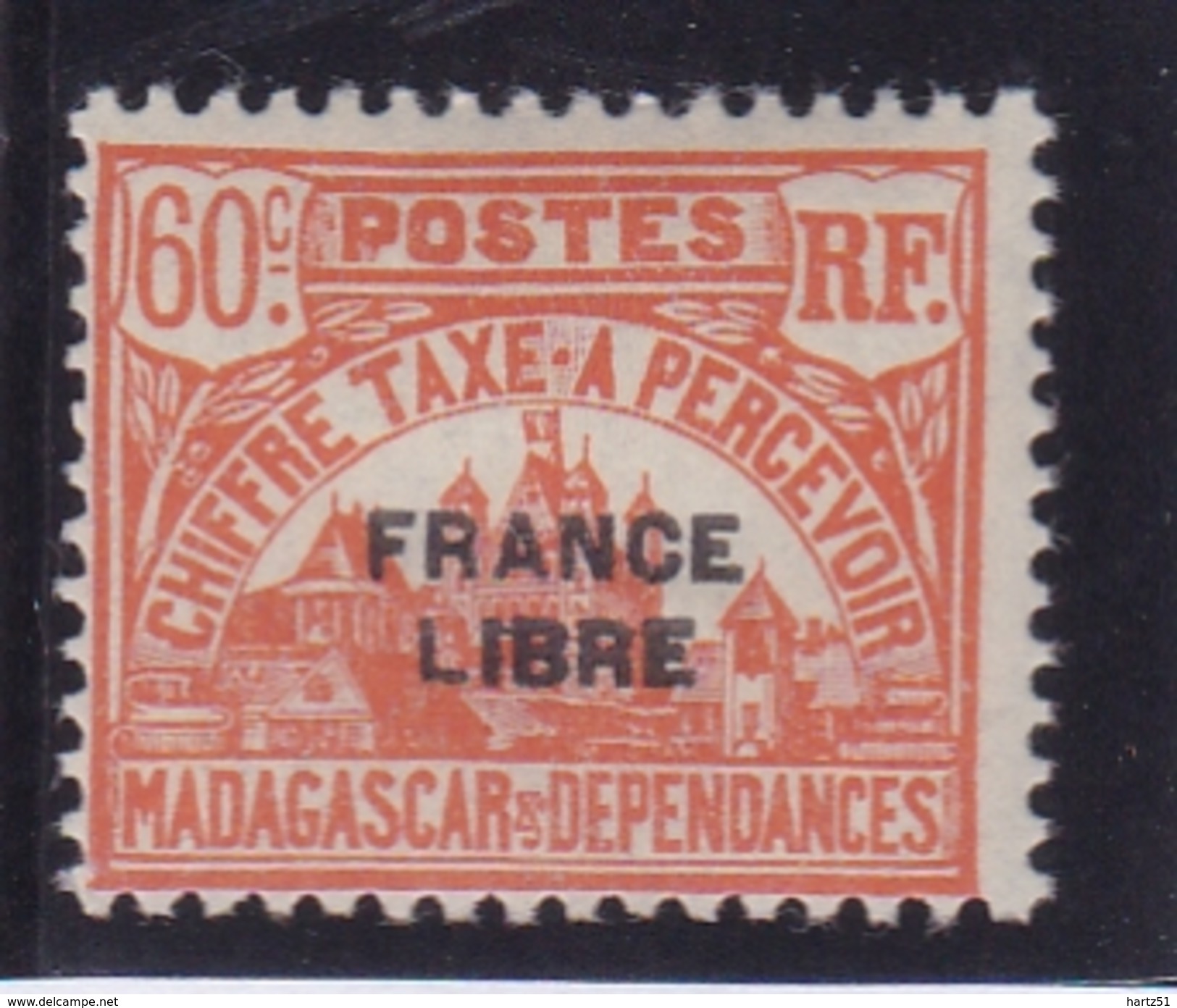 Madagascar Taxe N° 24 Neuf * FRANCE LIBRE - Portomarken