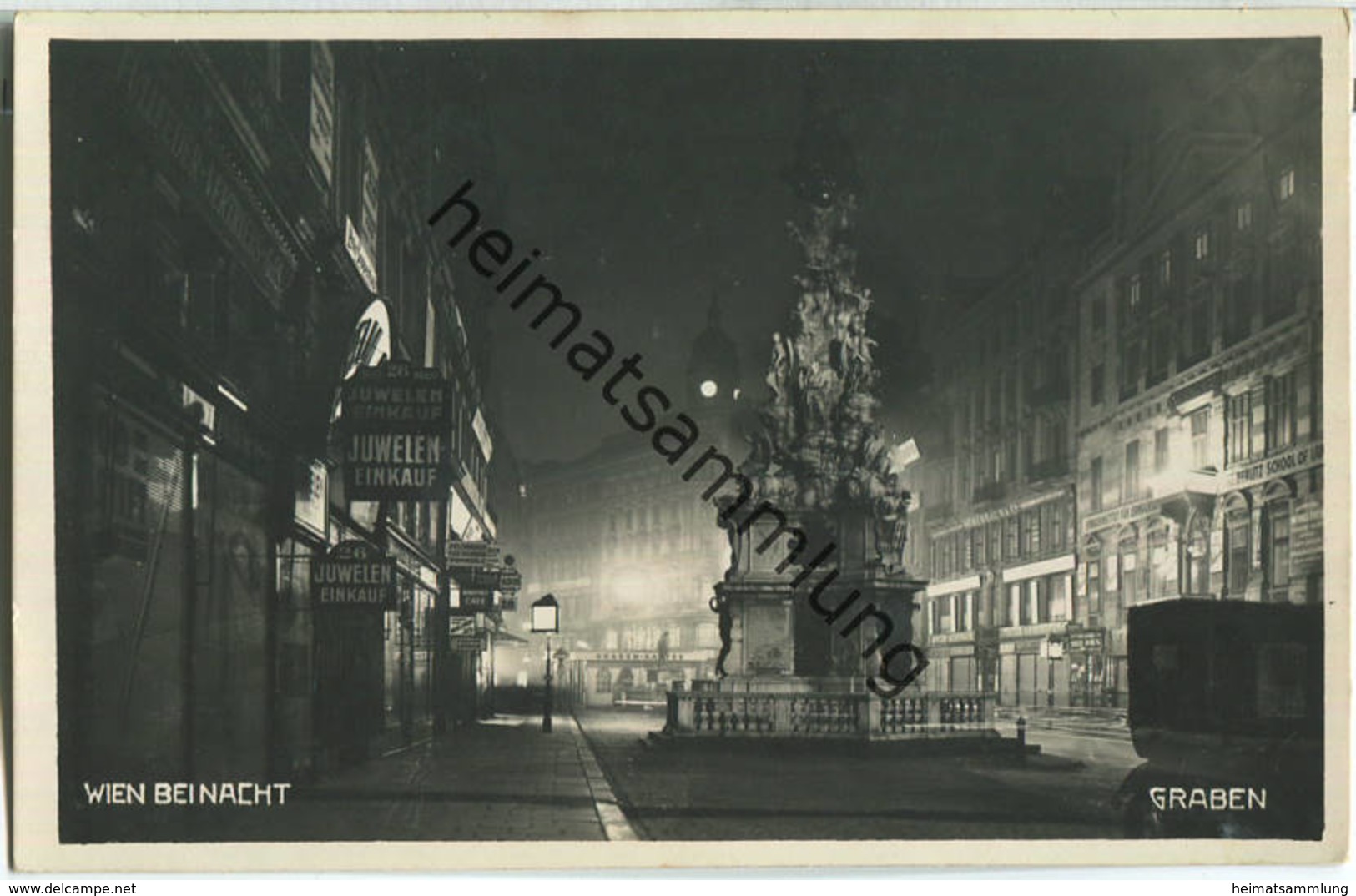 Wien - Graben - Nacht - Foto-Ansichtskarte - Vienna Center